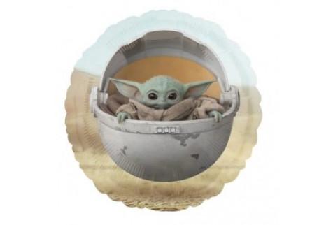 Фольгированный шар круг (46 см.)”Звездные Войны Малыш Йода” 1 шт.