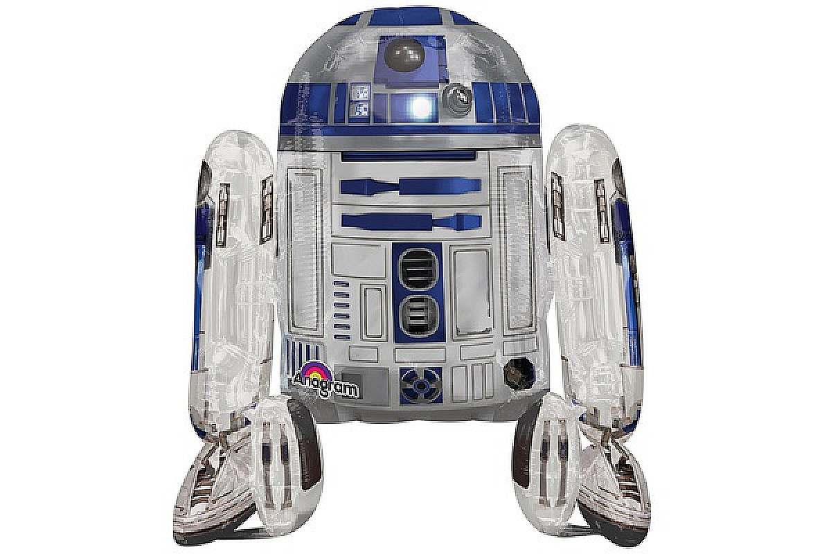 Фольгированный ходячий шар фигура (86 х 96 см.)”Робот R2D2" 1 шт.