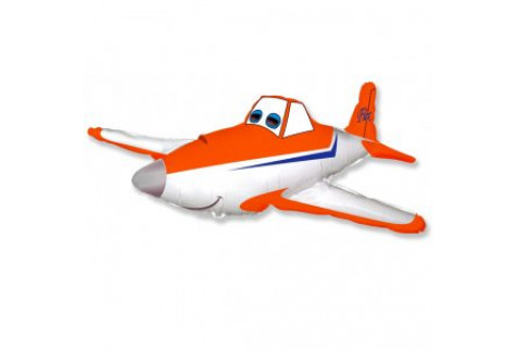 Фольгированный шар фигура (110 x 53 см.)”Самолет оранжевый” 1 шт.