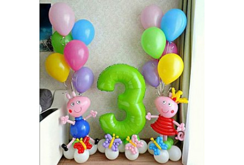 Набор шаров "Свинки на день рождения"