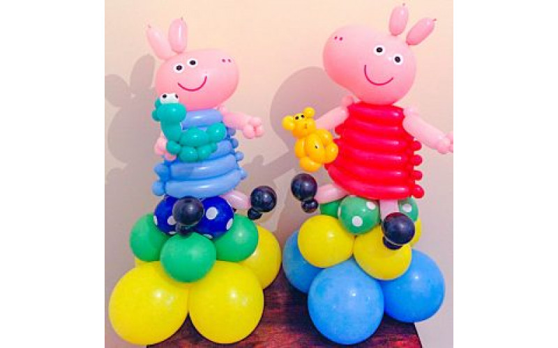 Плетёные фигуры из шаров "Милые свинки"