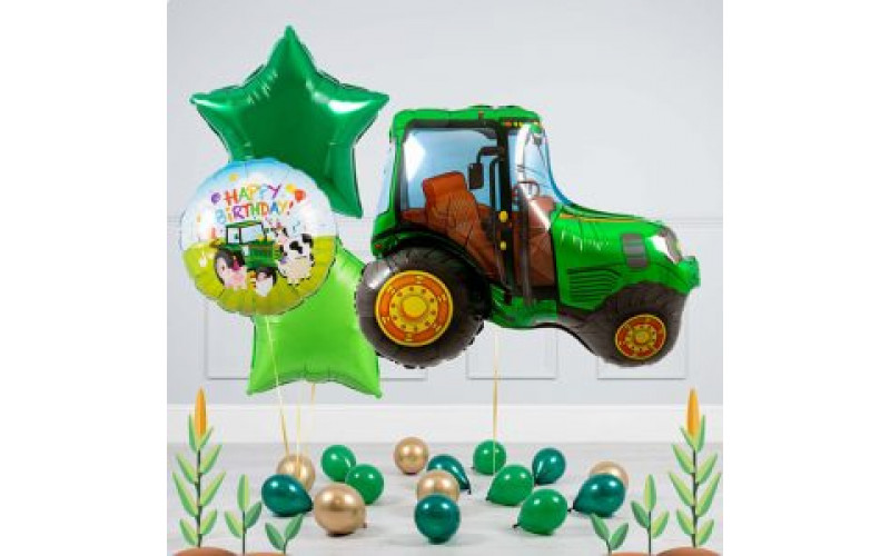 Фотозона "Зеленый трактор со звездами"