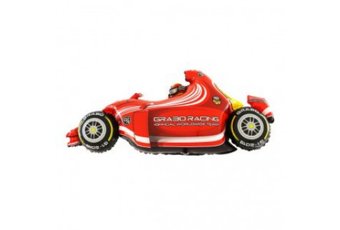 Фольгированный шар фигура (124 см.)”Машина гоночная красная” 1 шт.