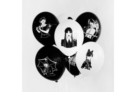 Воздушные шары с гелием, черно-белый набор