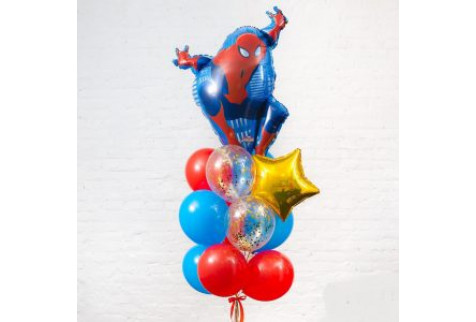 Фонтан из шаров "Человек паук"