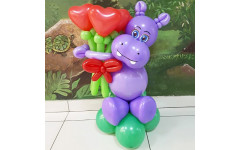 Фигура из шаров “Фиолетовый бегемотик”