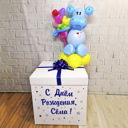 Плетеная фигура “Бегемот в коробочке”