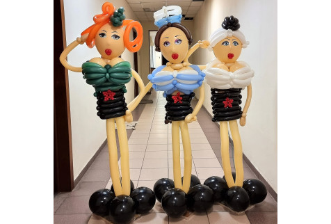 Плетеные фигуры из шаров “Девушки”