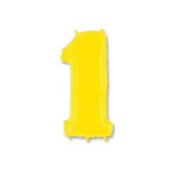Фольгированные шары цифры яркий желтый
