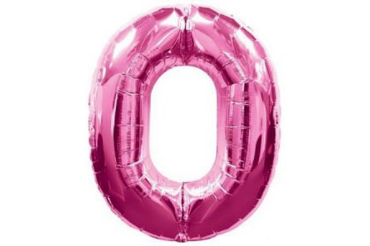 Шар (40''/102 см) Цифра, 0, Фуше, 1 шт.