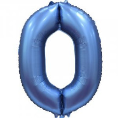 Фольгированные шары цифры синий сатин
