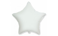 Шар фольгированный Звезда (46 см.), белый, 1 шт.
