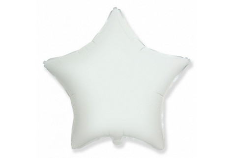 Шар фольгированный Звезда (46 см.), белый, 1 шт.