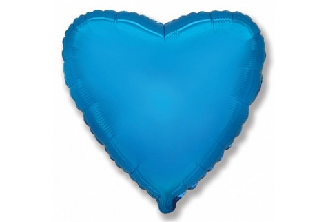 Шар фольгированный Сердце (46 см.), синий, 1 шт.