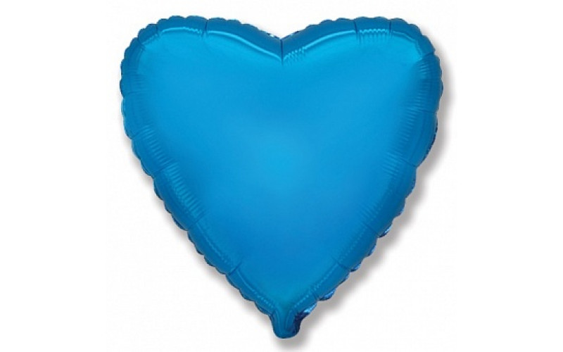 Шар фольгированный Сердце (46 см.), синий, 1 шт.