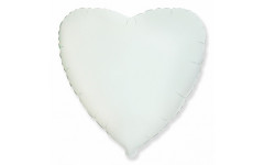 Шар фольгированный Сердце (46 см.), белый, 1 шт.