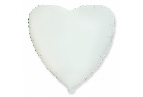 Шар фольгированный Сердце (46 см.), белый, 1 шт.