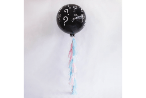 Большой шар-сюрприз "Знак вопроса" (90 см.) на тассел гирлянде 1 шт.