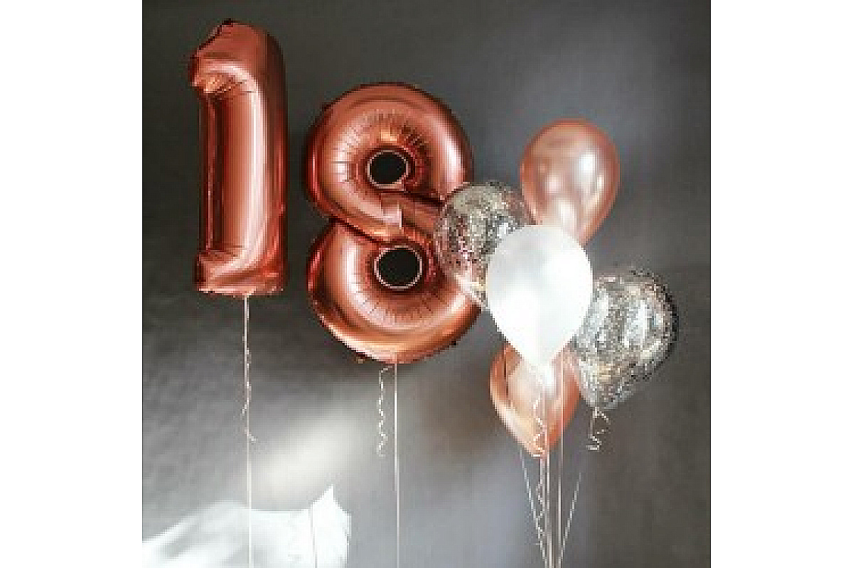 Набор шаров на 18 лет " Розовое золото"