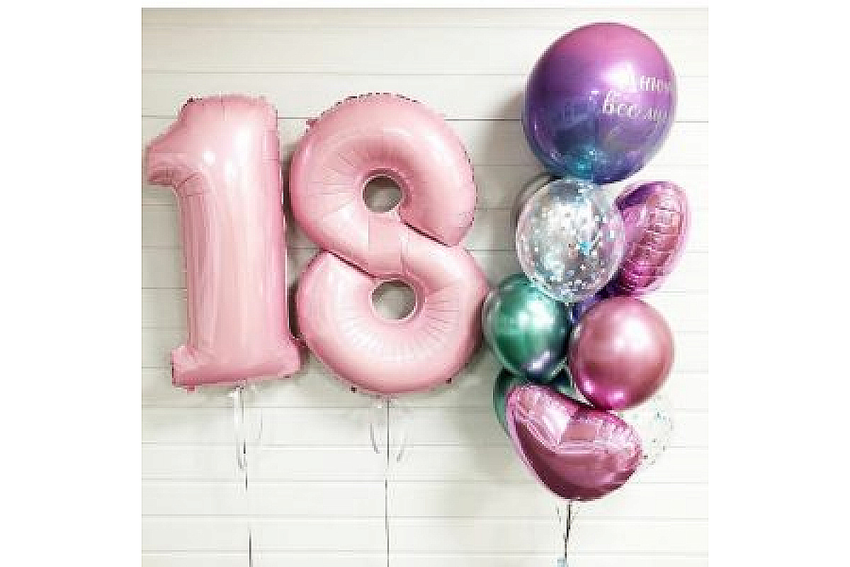 Набор шаров на 18 лет "Крутой девчонке"