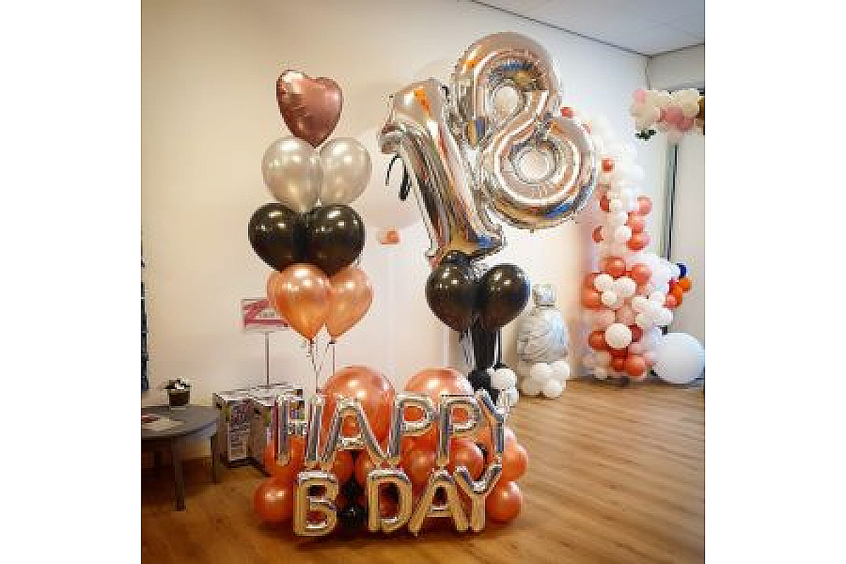 Набор шаров на 18 лет "Happy Brithday"