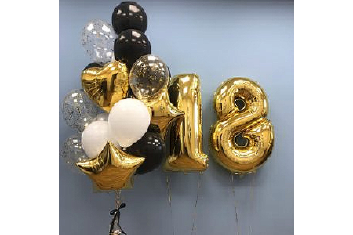 Набор шаров на  18 лет "Звёздный микс"