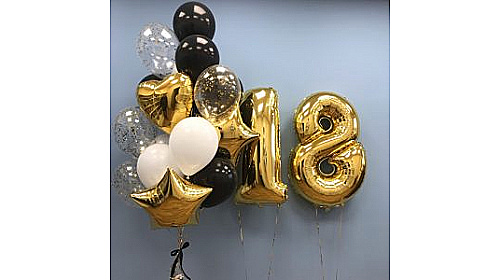 Набор шаров на 18 лет "Звёздный микс" Набор шаров на 18 лет "Звёздный микс"