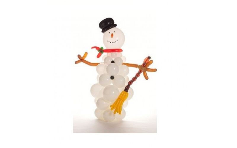 Фигура из шаров «Снеговик с метлой»