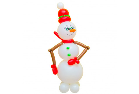 Фигура из шаров «Снеговик в новогодней шапке»