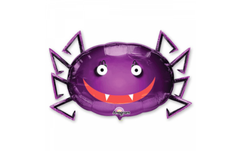 Шар фольгированный фигура паук фиолетовый 1 шт.