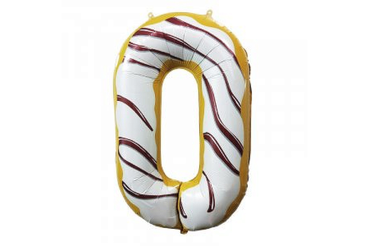 Шар (40''/102 см) Цифра, 0, В виде пончика, 1 шт.
