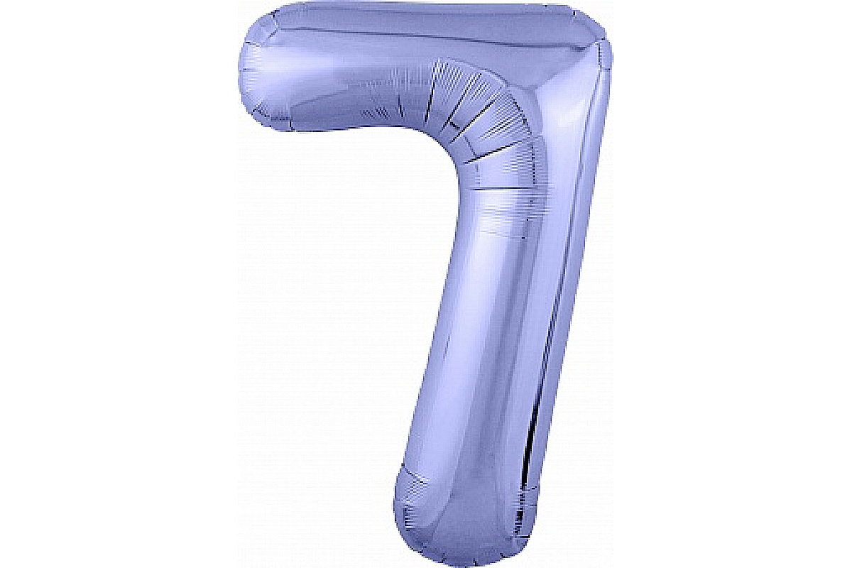 Шар (40''/102 см) Цифра, 7 Slim, Сиреневый, 1 шт.