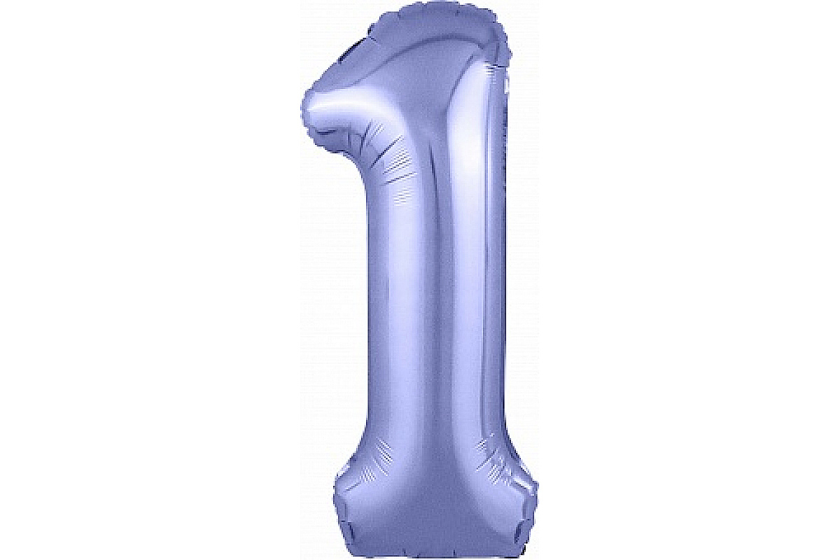 Шар (40''/102 см) Цифра, 1 Slim, Сиреневый, 1 шт.