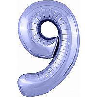 Шар (40''/102 см) Цифра, 9 Slim, Сиреневый, 1 шт.