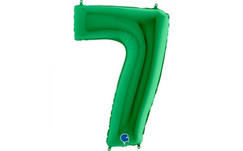Шар (40''/102 см) Цифра, 7, Зеленая, 1 шт.