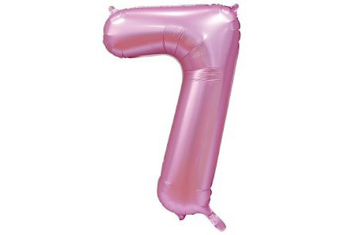Шар (40''/102 см) Цифра, 7, Сатин Pink, 1 шт.