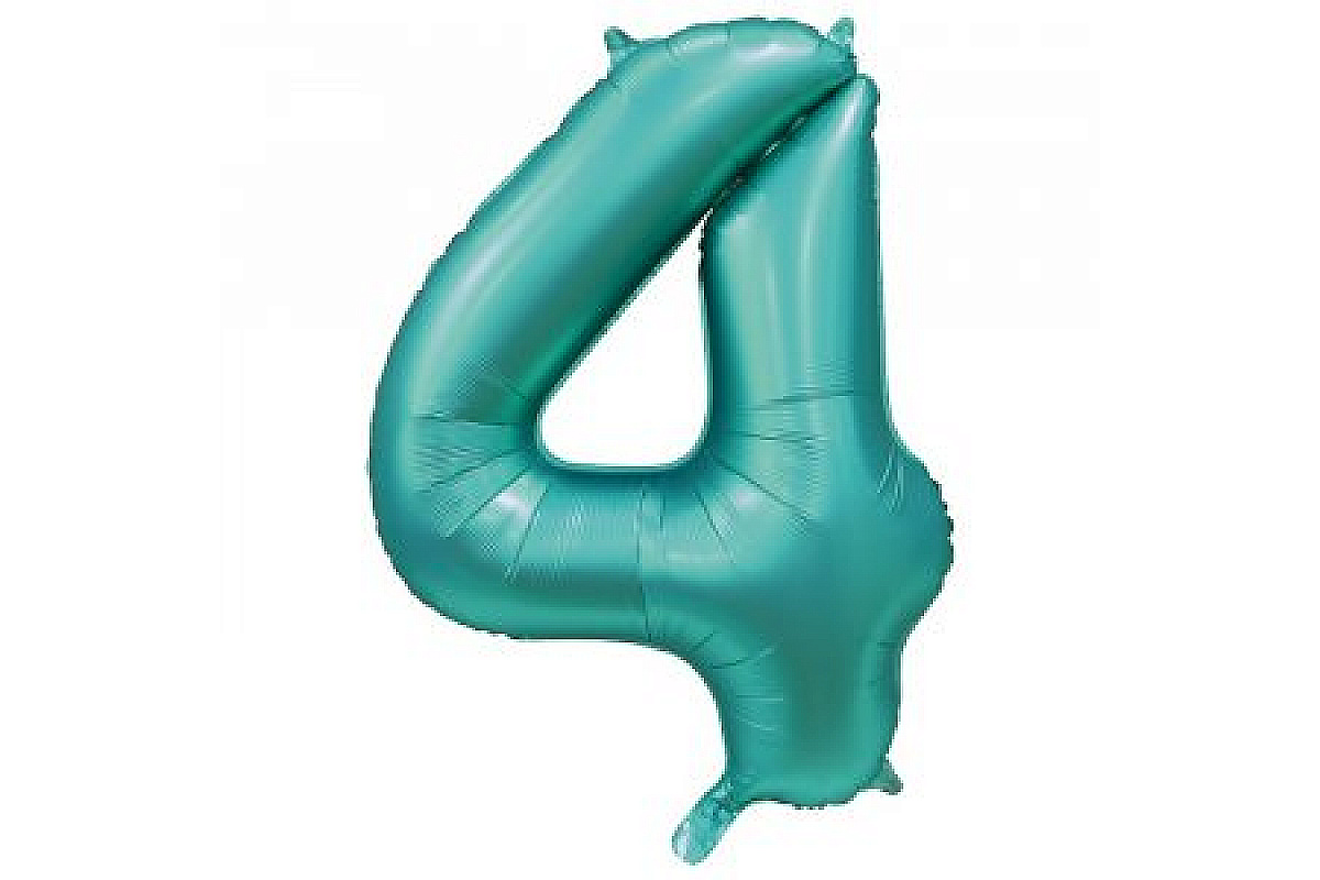 Шар (40''/102 см) Цифра, 4, Сатин Тиффани, 1 шт.