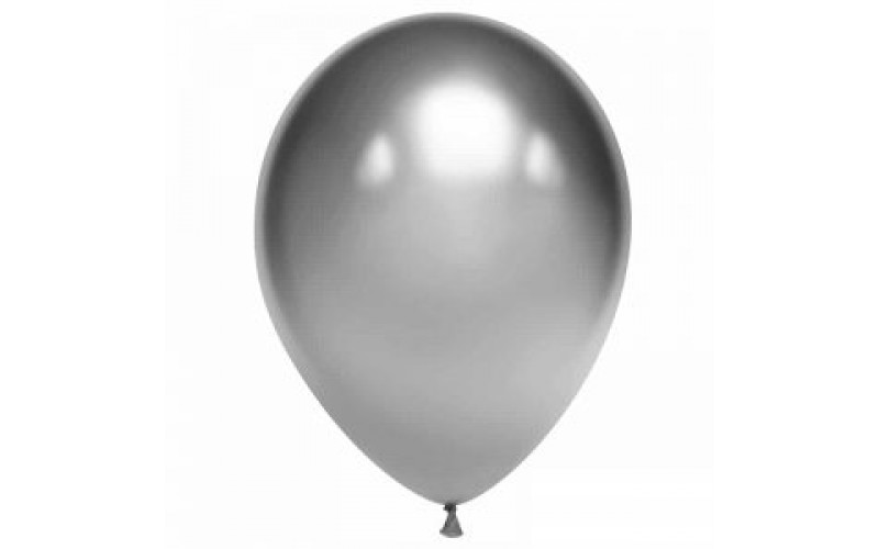 Воздушный шар серебряный хром. Шар (30 см.), 1 шт.