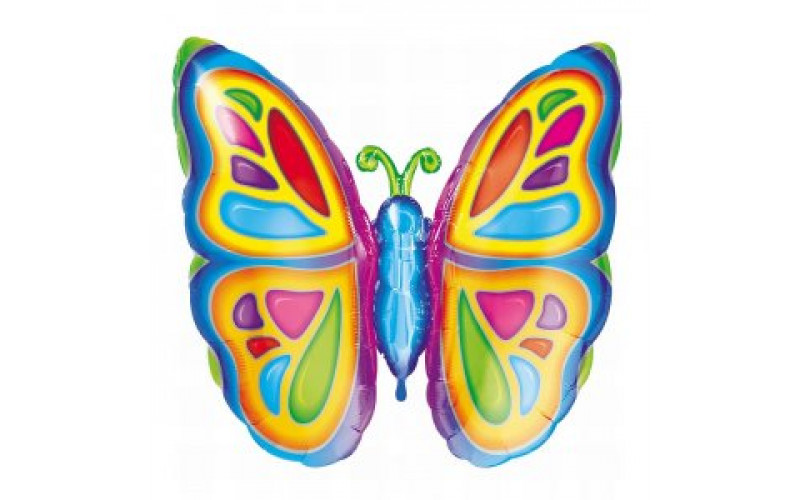 Фольгированная фигура шар Бабочка яркая, 1 шт.