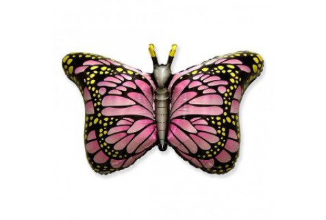 Фольгированная фигура шар Бабочка крылья розовая, 1 шт.