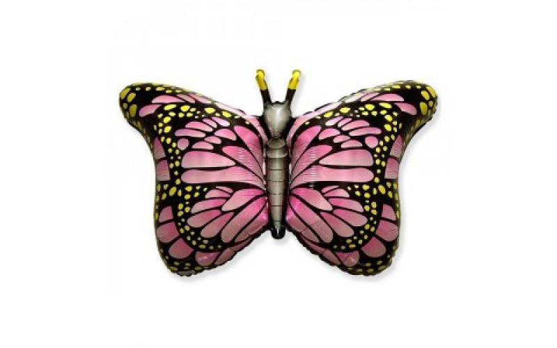 Фольгированная фигура шар Бабочка крылья розовая, 1 шт.