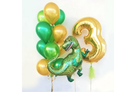 Набор из шаров "С Днём рождения! Динозавры"