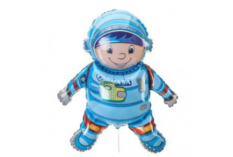 Шар (102 см) Фигура, Космонавт, Голубой.