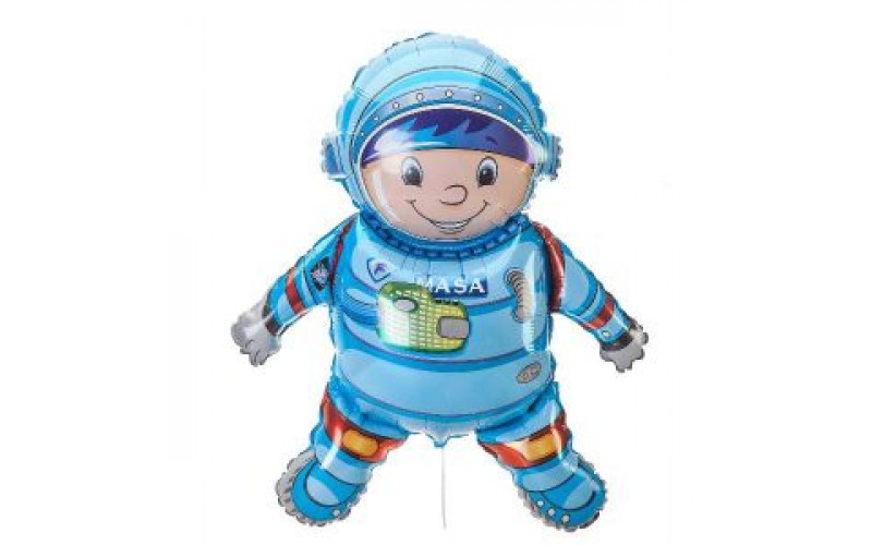 Шар (102 см) Фигура, Космонавт, Голубой.