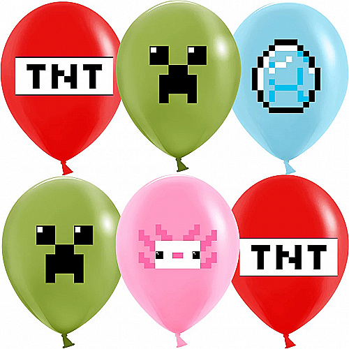 Шар (12''/30 см) Пиксели, TNT, Ассорти, пастель, 2 ст, 1шт. Шар (12''/30 см) Пиксели, TNT, Ассорти, пастель, 2 ст, 1шт.