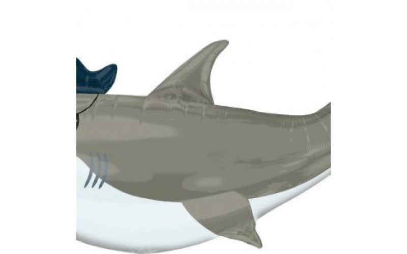 Фольгированный шар фигура (91 см.)”Акула Пират (повязка флибустьера)” 1 шт.