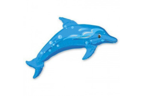 Фольгированный шар фигура (84 см.)”Дельфин” голубой 1 шт.