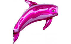 Фольгированный шар фигура (102 см.)”Дельфин” розовый 1 шт.