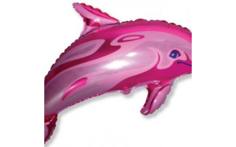 Фольгированный шар фигура (94 см.)”Дельфин” розовый 1 шт.