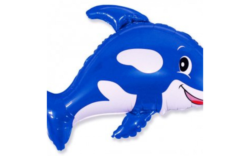 Фольгированный шар фигура (89 см.)”Морская касатка, Синий” 1 шт.